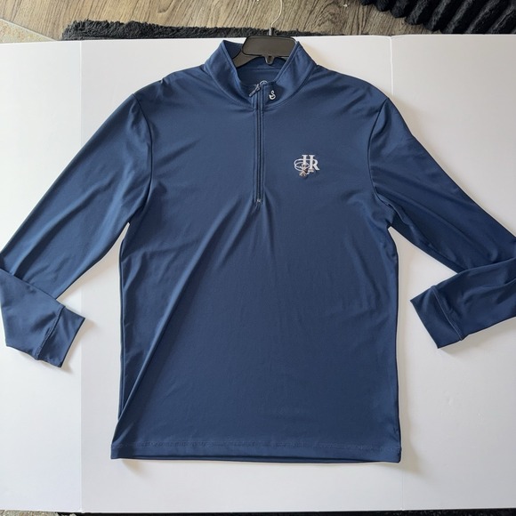 Swannies Golf Other - Men's Large Swannies Quarter Zip Performance Golf Pullover Navy HR Country Club